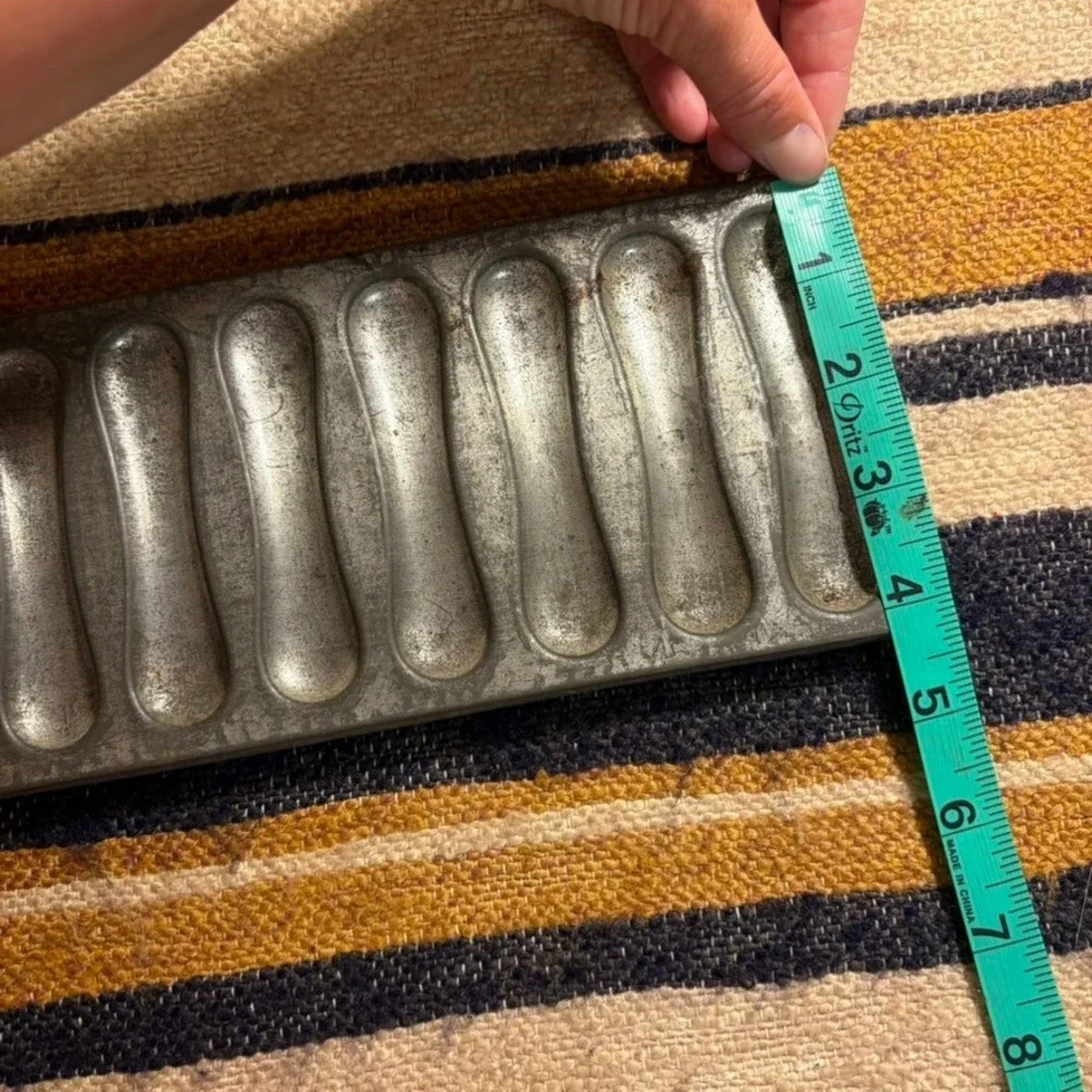 Ladyfinger Pan 12in Silver Vintage 12 Cavity Tinned Steel Baking Mold